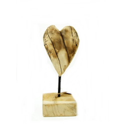 Serce z drewna tekowego Ozdoba na podstawie 27cm